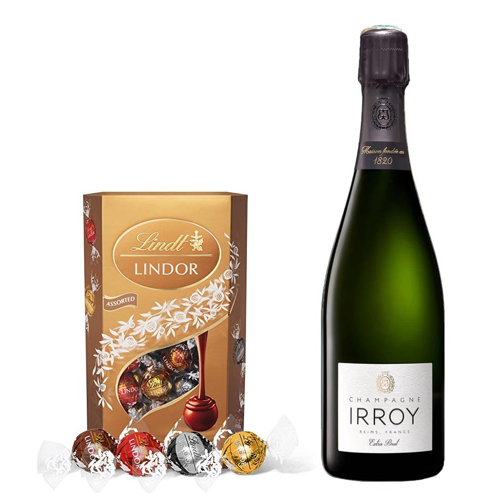 Irroy Extra Brut Champagne 75cl With Lindt Lindor Assorted Truffles 200g